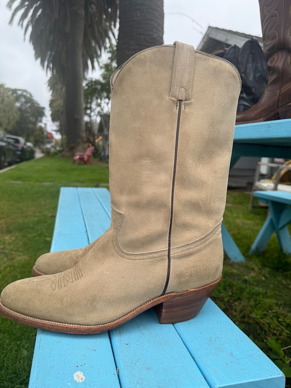Frye Suede Cowboy Boots-Men Size 12 - image 1
