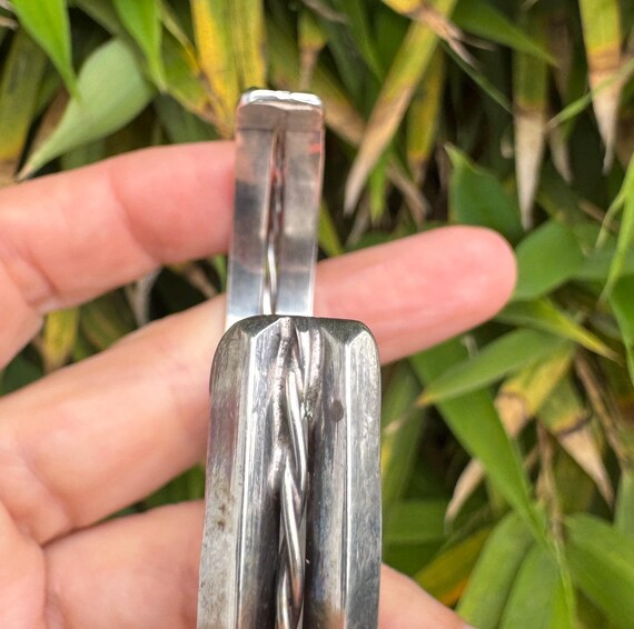 Solid Stamped Silver Double Twisted Cuff Bracelet - image 2