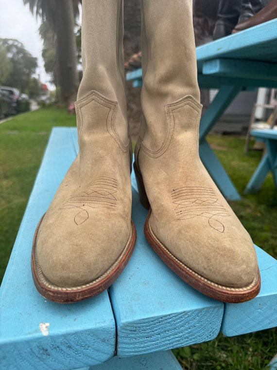 Frye Suede Cowboy Boots-Men Size 12 - image 4