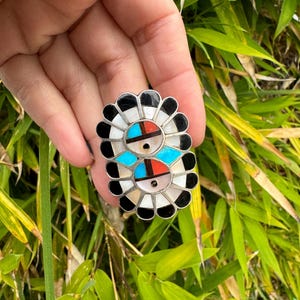 Vintage Zuni dubbele sunface-ring