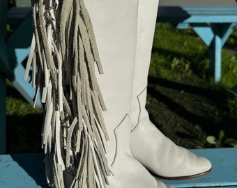 Vintage Fringe Boots -Size 5.5