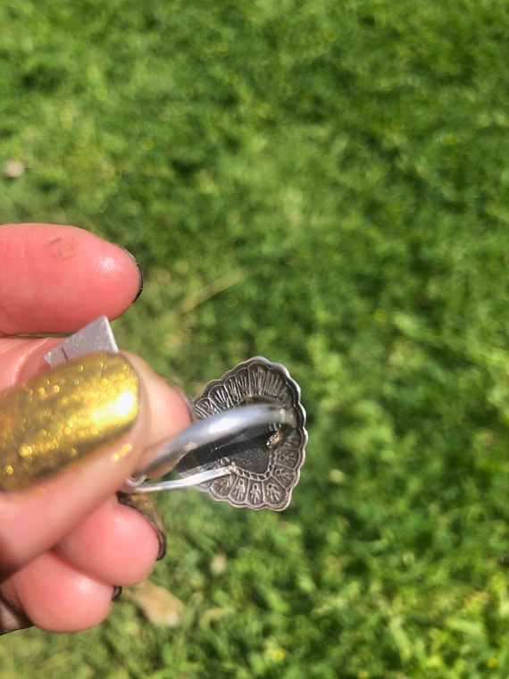 Vintage Zuni Inlay Heart Ring View 3