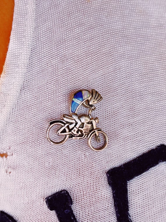 Vintage Kokopelli Motorcycle Pin Pendant