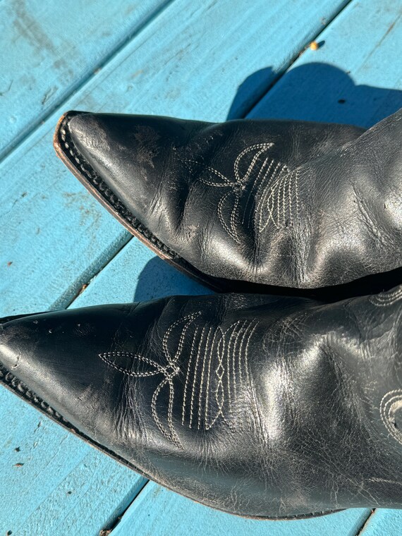 Western Black and White Leather Boots ~ Mens Size… - image 8