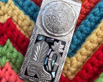 1970s Wood Turquoise Belt Buckle