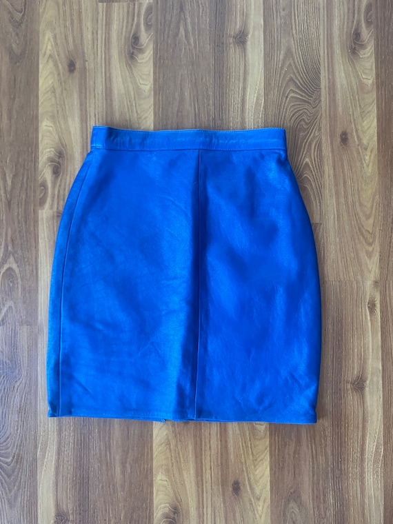 Vintage Leather Blue Skirt