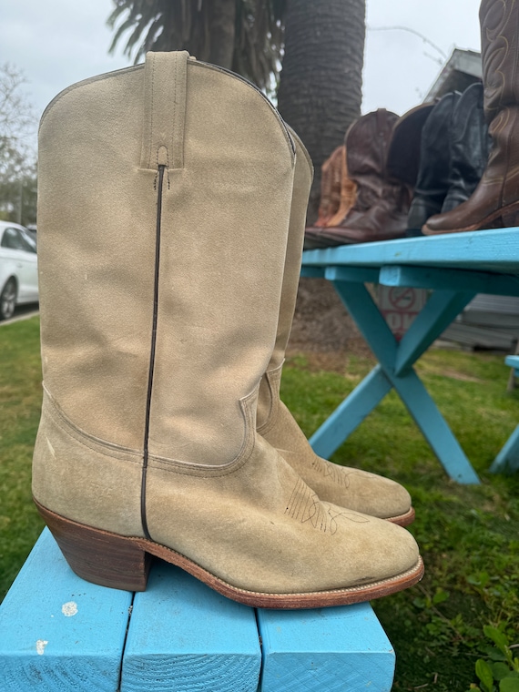 Frye Suede Cowboy Boots-Men Size 12 - image 5