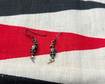 Vintage Skull Lightening Earrings