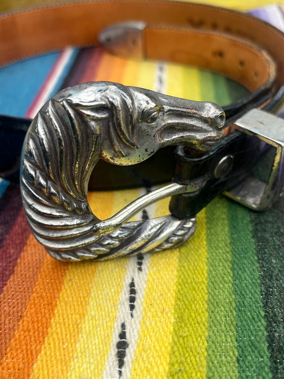 Leather horse head belt Gem