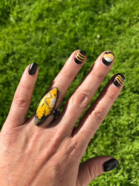 Bumble Bee Jasper Sterling Silver Ring