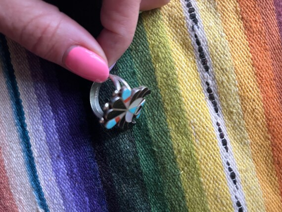 Thunderbird Zuni Pawn Inlay Ring - image 2