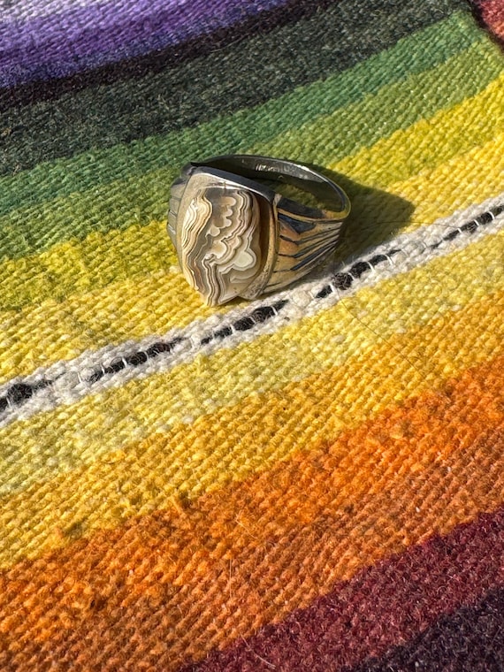 Lace Agate Sterling Silver Ring - image 7