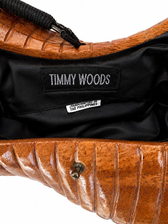 Vintage Timmy Woods of Beverly Hills Wood Handbag Pur… - Gem