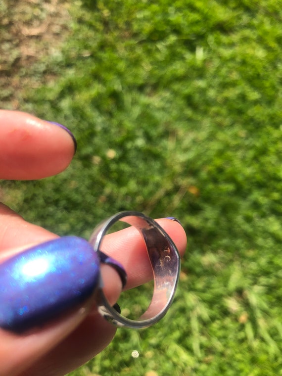 Vintage Zuni Tigereye Opal Sterling Silver Ring - image 3