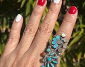 Zuni Pawn Inlay Needlepoint Ring