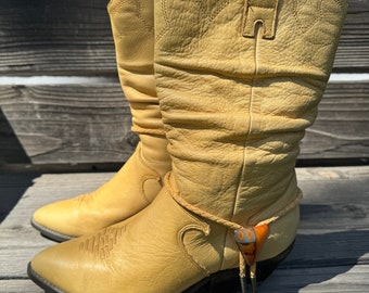 Vintage Zodiac Z LINE Cowboy Boots with Bolo Tie ~ Womens Size 8.5