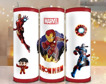 Iron Man Marvel-Themed Stainless Steel Tumbler Design – 20oz Tumbler Digital Design