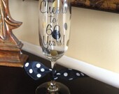 Personalized Champagne Flute - What are you Celebrating? - Milestone Birthday - Anniversary - Wedding - Bar Gift Set