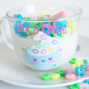 Milk & Cereal Candle, Fruity Cereal Candle , Realistic Food Candle, Dessert Candle, Gifts For Her, Mother&#39;s Day Gifts, Fruity Loops