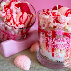 Strawberry Shortcake Dessert Candle, Strawberry Candle, Realistic Food Candle, Strawberry Scented Candle, Gifts For Her, Mother&#39;s Day Gifts