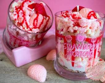 Strawberry Shortcake Dessert Candle, Strawberry Candle, Realistic Food Candle, Strawberry Scented Candle, Gifts For Her, Mother's Day Gifts