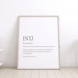 INTJ Printable Wall Art | Minimalist Wall Deco | MBTI Digital Download