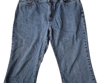 Vintage 90s Tommy Hilfiger Womens Capri Jeans 14 Light Wash Denim Crop