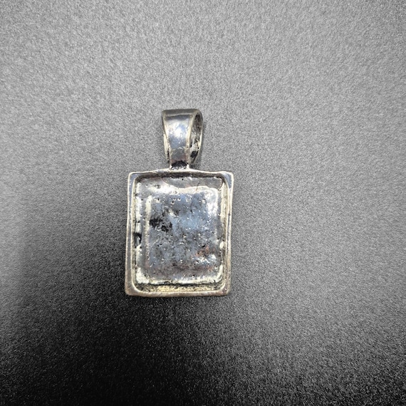 Vintage Abalone Shell Pendant Rectangular Silver … - image 5