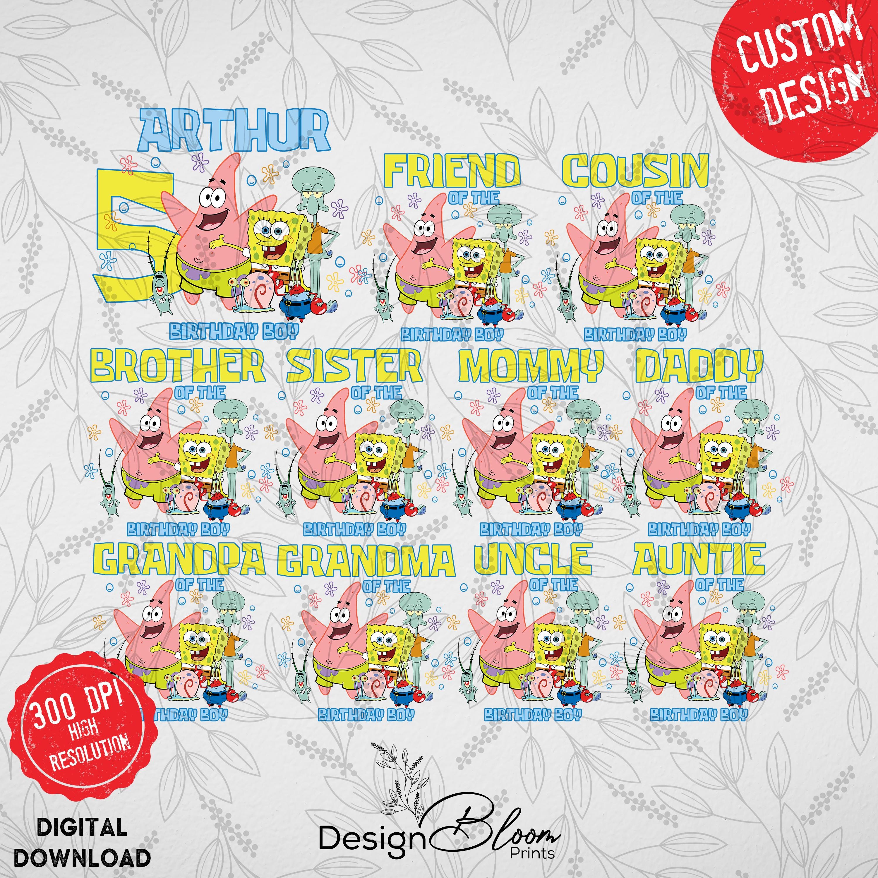 Idea Regalo Divertente Maglietta Spongebob Bambino 100% Cotone