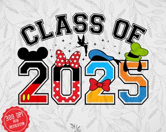 Minnie Mickey Senior 2025 Png, Graduation 2025 Png, School Graduation Png, Class Of 2025 Graduation Png, Magical Castle Graduation 2025 Trip
