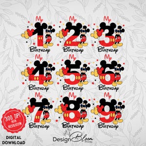 Mickey Birthday Kid Png Bundle, Birthday Png, Birthday Boy Png, Happy Birthday Png, Birthday Mickey Png, Mickey Birthday Png