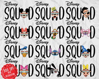 Mickey and Friends Squad PNG: Family Vacation Design (Digital Download)