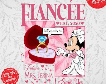 Minnie Fiancee PNG, Custom Bridal Shower Design 1949 (Digital Download)
