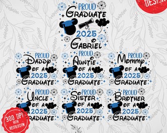 Mickey Proud Family Of The 2025 Graduate Custom Png, Custom 2025 Graduate Graduation Png, Mickey Senior 2025 TPnge, Senior Class Png