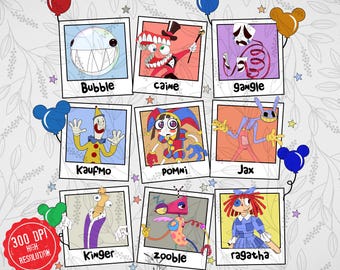 Digital Circus PNG Bundle, Pomni and Jax (Digital Download)