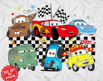 Cars Pixa Png Bundle, Lightning McQueen Png, Cars Shirt Png, Think Fast Cars Png, Cars Sublimation Design, Digital File
