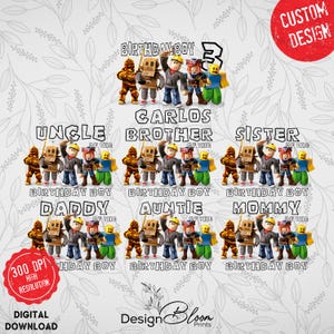 Niestandardowy Roblo Boy PNG, Niestandardowe urodziny Png, Urodziny Robotów Png, Urodziny Rodzinne Png, Urodziny Png, Gra Wideo Dopasowanie Urodzin Png