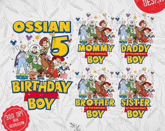 Custom Toy Story Birthday PNG: Matching Family Png for Tshirts 1133 (Digital Download)