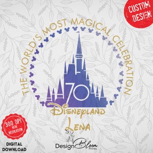 Custom Resort 70-jähriges Jubiläum Mickey und Freunde Png, Feier California Park Familie Matching, magische 70-jährige Platin Feier