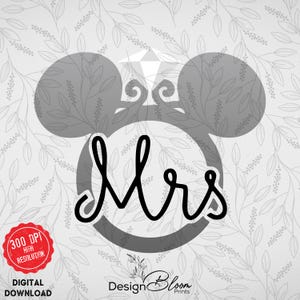 Mickey Minnie Wedding Png, Bride Groom Mickey Minnie, I Said Yes Png, Just Married Husband Wifey Png, Couple Matching Design Png