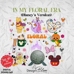 In My Floral Era Mickey and Friends Png, Mickey and Friends Figment Epcot Flower and Garden Festival 2025, Floral Era, Let The Magic Blossom