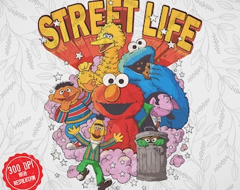 Cookie Monster Png, Big Bird  Faces Png, Street Monsters Characters (Digital Download)