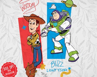 Toy Story PNG: Friendship Design Woody Buzz Lightyear for Sublimation (Digital Download)