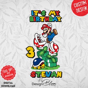 Custom Birthday Mario Png, Super Princess Birthday Png, Custom Birthday Png, Super Kid Png, Super Birthday Boy Png, Matching family Png,