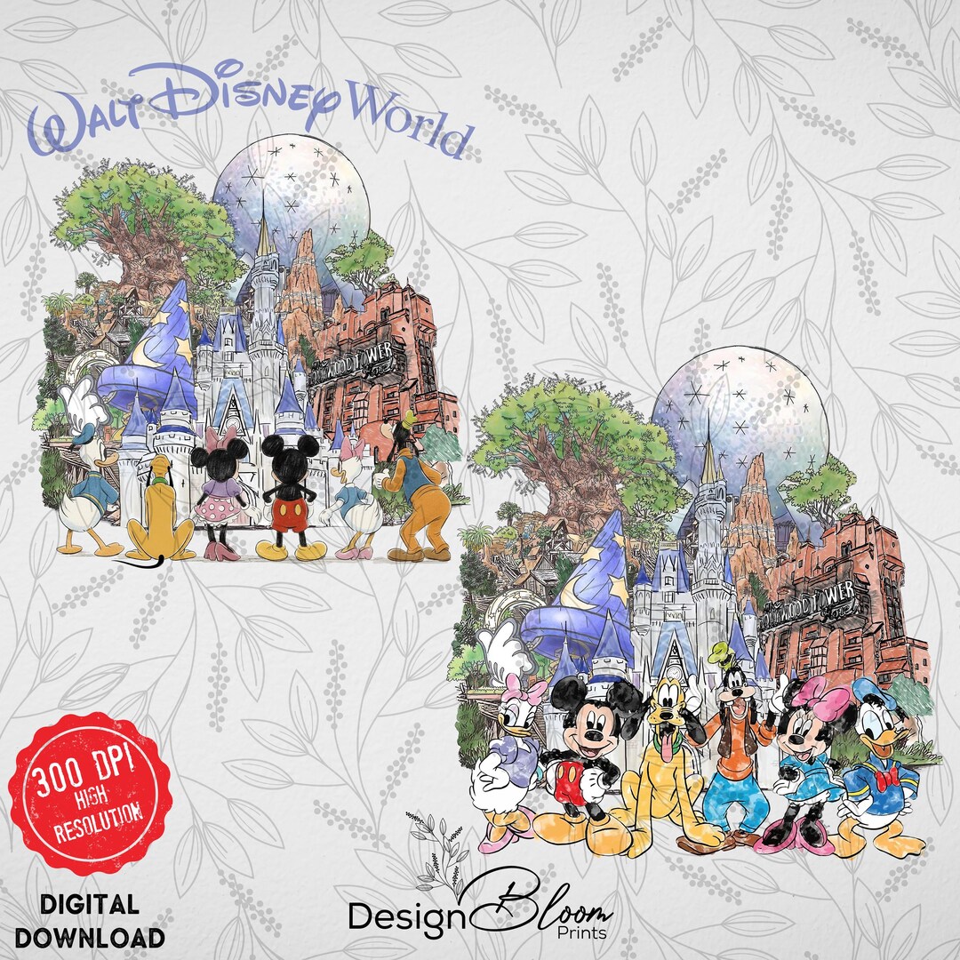 Watercolor Castle PNG Bundle, Magic Kingdom Sketch (digital Download ...