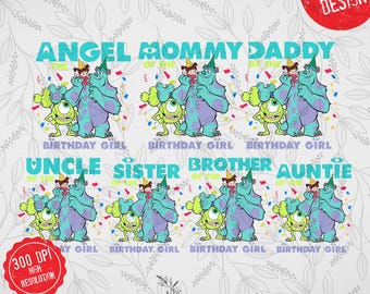 Custom Birthday Girl Monster PNG Bundle 1082 (Digital Download)