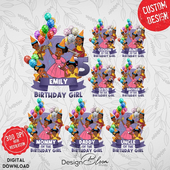 Gracie Birthday Girl PNG: Custom Dolls Party Design 1372 (Digital Download)