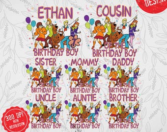 Custom Birthday Family Vacation PNG: Doo and Friends, Matching Shirt Png 1397 (Digital Download)