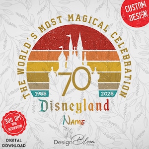 Custom Resort 70-jähriges Jubiläum Mickey und Freunde Png, Feier California Park Familie Matching, magische 70-jährige Platin Feier