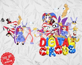 Digital Circus PNG Clipart Bundle, Pomni, Jax (Instant Download